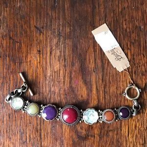 LUCKY BRAND SEMI-PRECIOUS STONE TOGGLE BRACELET